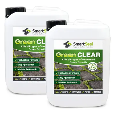 (2 x Litres) Best Green Killer Powerful Biocide For Drives Patio Roof & Walls