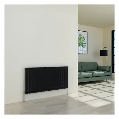 (600 x 1158mm Single, Black) Flat Panel Designer Radiator