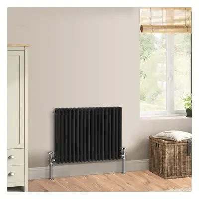 (600 x 832mm - Triple) Warmehaus Traditional Cast Iron Style Black Radiator Perfect for Bathroom