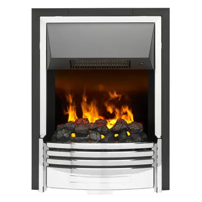 Dimplex Pomona POM20 Coal Bed Inset Fire With Remote Control - Chrome