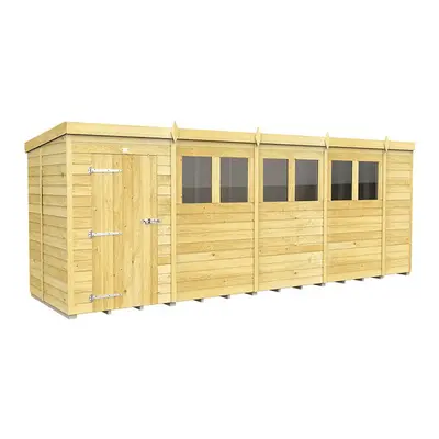 (5ft x 18ft Single Door With Windows) Pent Shed 5ft x 18ft Fast & Free Days Nationwide Delivery