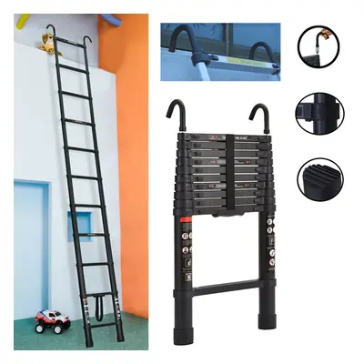 (3.2M/10.5FT) Telescopic Ladder with Hooks Max Capacity 150kgs Aluminum Portable Extension Ladde