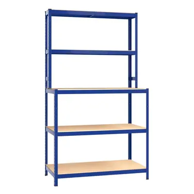 (blue) vidaXL Storage Shelf Garage Organiser Holder Rack Steel and Engineered Wood