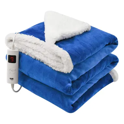 (Dark Blue Reversible) Fleece Heated Electric Throw Blanket Colours