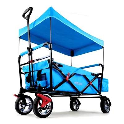 (Turquoise/ Blue) FUXTEC Folding Wagon / Foldable Wagon / Trolley / Hand Cart CT-500