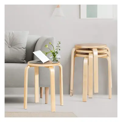 4PCS Anti Slip Round Stools Modern Footpads Kitchen Dining Chair