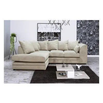 (Cream, Left Hand Corner) Casper Chenille Fabric Corner Sofa Range