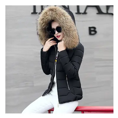 (Black 02, UK 12) Women ladies Winter Hooded Parka Jackets Coats UK