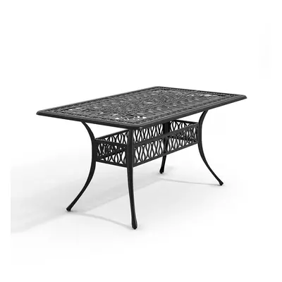 (Black) Vintage Rectangular Cast Aluminum Garden Bistro Table