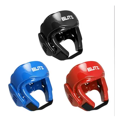 (Blue, Medium) Blitz Sports Double Padded Dipped Foam Head Guard