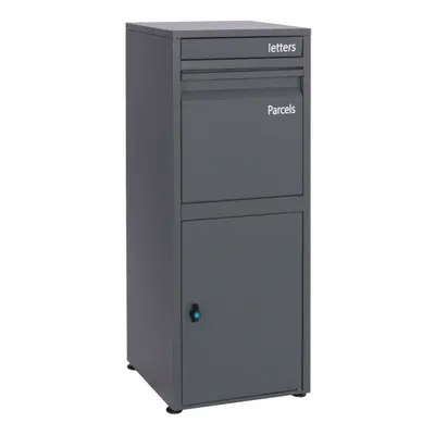 (Grey) Parcel Post Drop Box Large Steel Outdoor Lockable