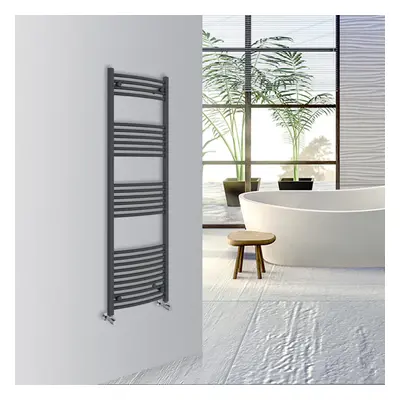 (Anthracite, 1600x500mm) Warmehaus Curved Bathroom Heated Towel Rail Warmer Radiator Central Hea