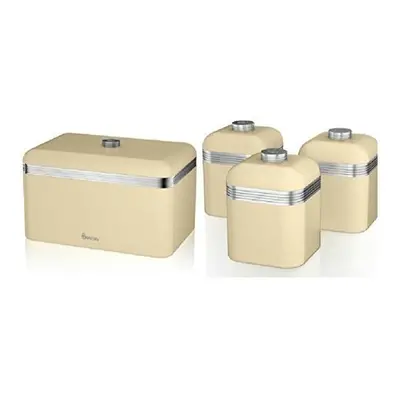 (Cream) 4pc Swan Retro Kitchen Storage Set