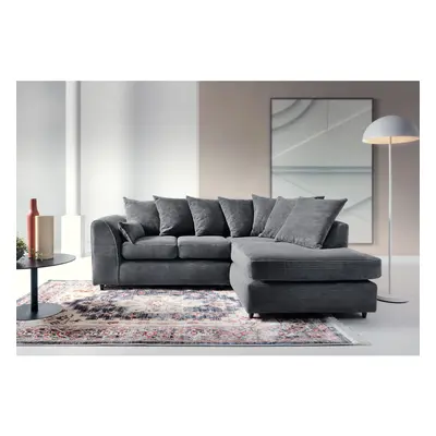 (Grey, Right Facing) Jumbo Cord Corner Sofa