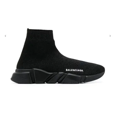 (All Black, UK10=EUR45) Womens mens Designer Knit Speed Sock Runner shoes