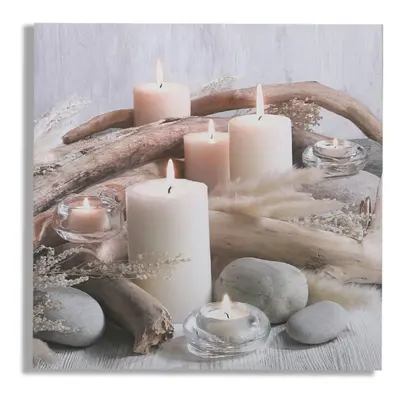 Art for the Home Serene Candles LED Printed Canvas