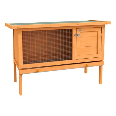 PawHut Rabbit Hutch Bunny Cage Guinea Pig Elevated House Wood Outdoor Garden