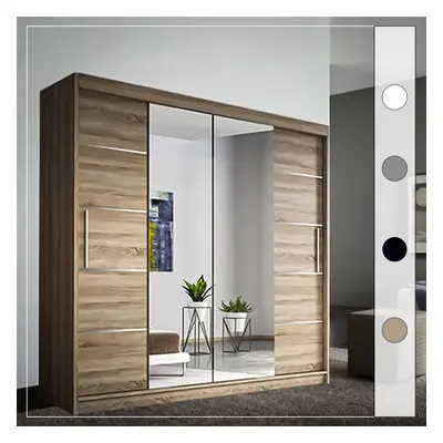 (203 cm , Oak ) Sliding Wardrobes 4U Eden Sliding Door Wardrobe