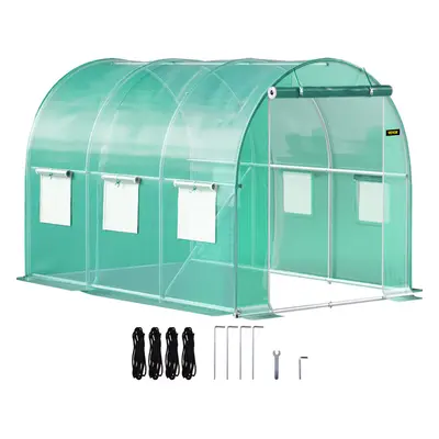 VEVOR Walk-in Tunnel Greenhouse Galvanized Frame & Waterproof Cover 10x7x7 ft