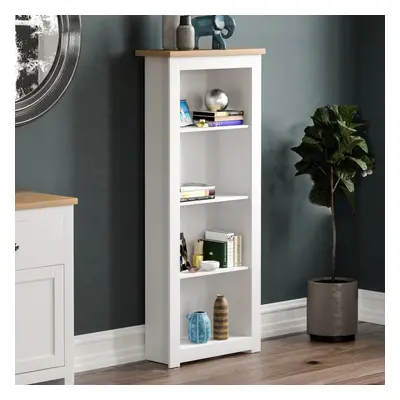 (White & Oak) Arlington Tier Bookcase Shelf Library Storage