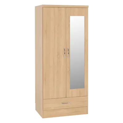 (2 Door Mirrored Wardrobe) Nevada Bedroom Furniture Range - Sonoma Oak Effect