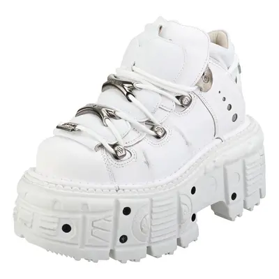 (4) New Rock M-tank106-c1 Unisex Platform Shoes in White