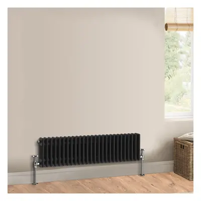 (300 x 1192mm - Triple) Warmehaus Traditional Cast Iron Style Black Radiator Perfect for Bathroo