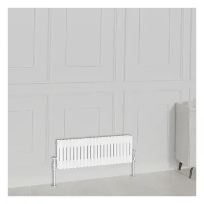 (300x1010mm-2 Column, White) NRG Traditional Radiator Horizontal Vertical Cast Iron Style Double