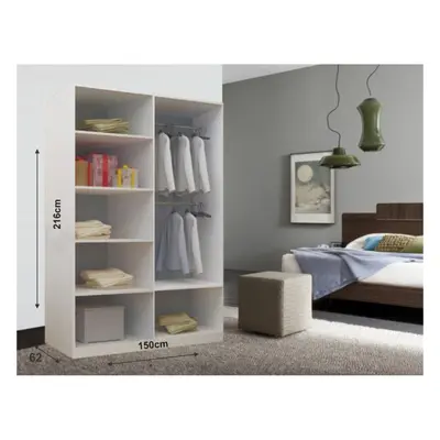 (150cm) Milan Full Mirror Bedroom Sliding Wardrobe Grey