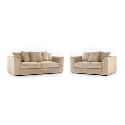 (3&2 Coffee) Premium Porto Jumbo Cord and Seater Sofa Set