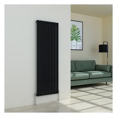 (1600 x 546mm Single, Black) Flat Panel Designer Radiator