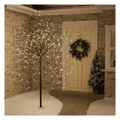 (4ft, Warm White) Weeping Willow Tree Warm/Ice LED's In/Outdoor Tree