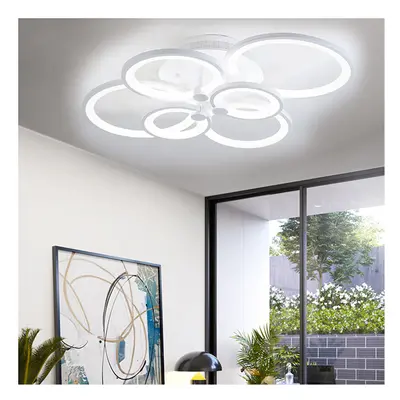 (6 Heads) Modern Circular LED Semi Flush Ceiling Light