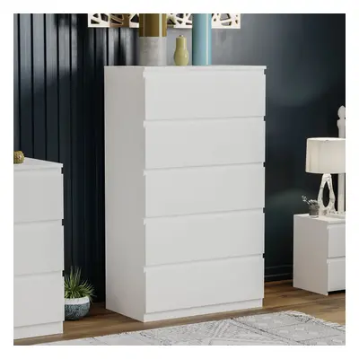 (White) Denver Drawer Chest Garment Storage Bedroom Unit