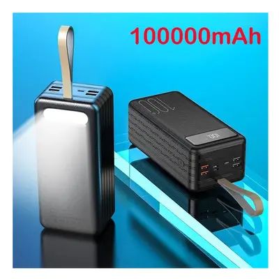 (100000mAh Black) Power Bank, 100,000 mAh, 100,000 mAh, portable external charger, USB