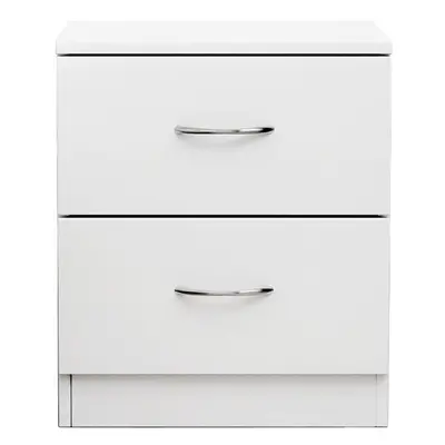 (2 Drawer-With Metal Handles, White) NRG Chest of Drawers With Metal Handles Bedroom Furniture S