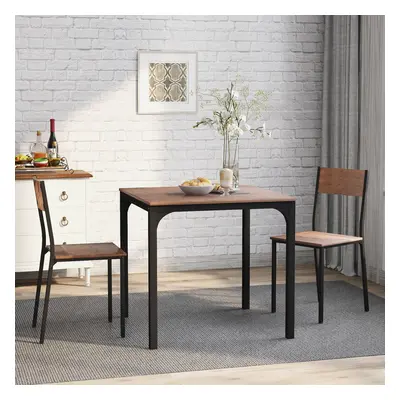 (Brown) Pcs Dining Set Wooden Table Chairs Set Compact