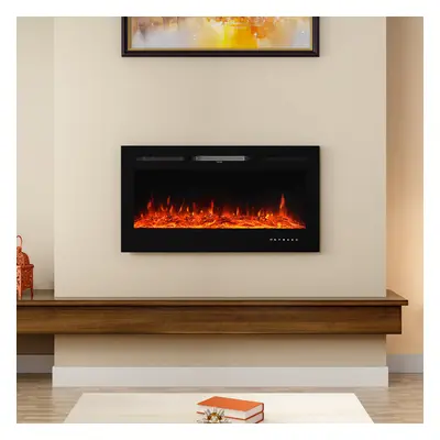 (40 Inch) Recessed Electric Fireplace Insert LED Flame Fire