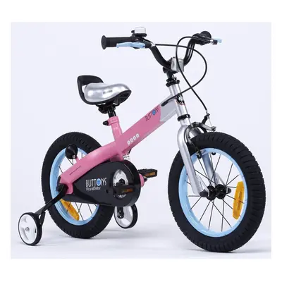 (matt-pink, 12") RoyalBaby Button Freestyle kids children's bike with stabilisers, colour, 12" 1