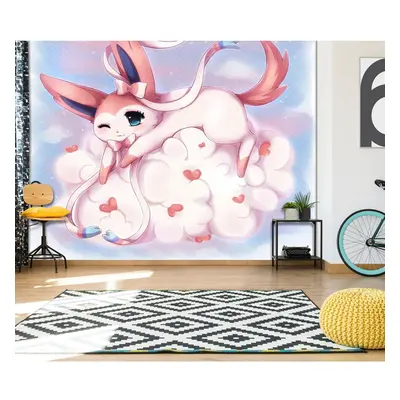 (Self-adhesive Vinyl, 208cm x 146cm (WxH)(82''x58'')) 3D Pokemon Anime Wall Murals