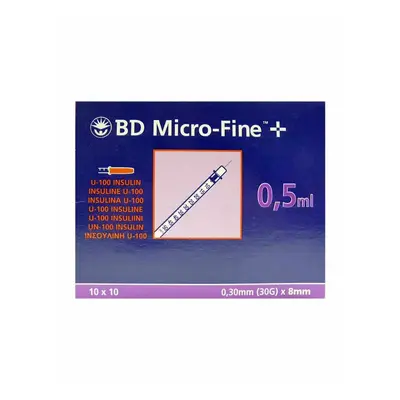 (Pack of 4) 3-4-5x BD Microfine Syringes 0.5ml 0.30mm (30g) x8mm PACK OF