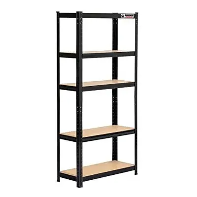 5 Tier HeavyDuty Industrial Storage Shelves Black 150x75x30cm