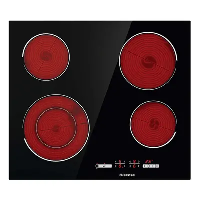 Hisense E6432C Black 60cm Zone Touch Control Ceramic Hob With Child Lock