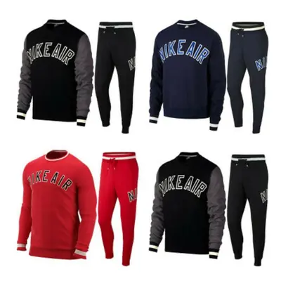 (Large, Red) Nike Air Mens Tracksuit Sweatshirt Joggers Set