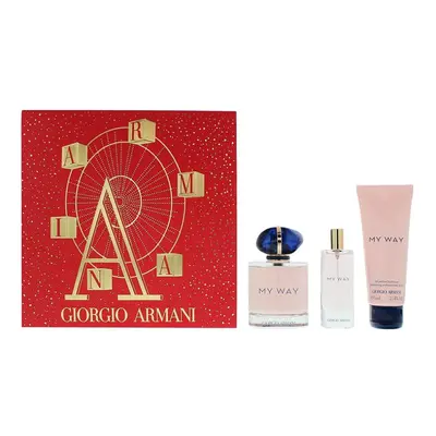 Giorgio Armani My Way Gift Set 90ml EDP Spray + EDP 15ml + Body Lotion 75ml