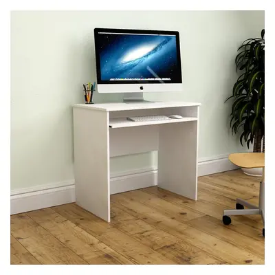 (White) Huby Computer Desk Keyboard Shelf Simple Minimal