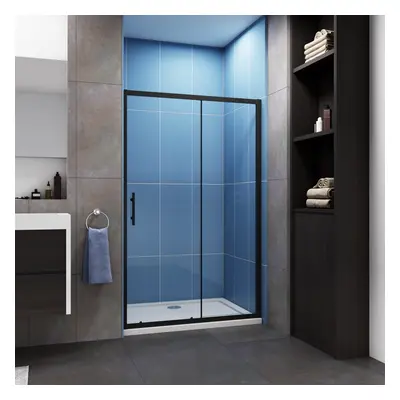 (1000mm) Matt Black Frame Bathroom Sliding Shower