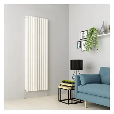 (1800 x 591mm Double, White) Oval Tube Designer Radiator