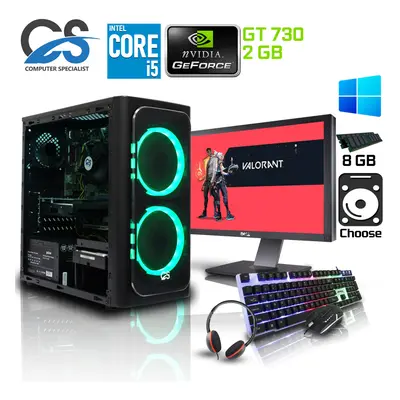 (1TB HDD, Onboard Graphic ) Intel Core i5 Gaming PC Monitor Bundle 1TB HDD 8GB GT730