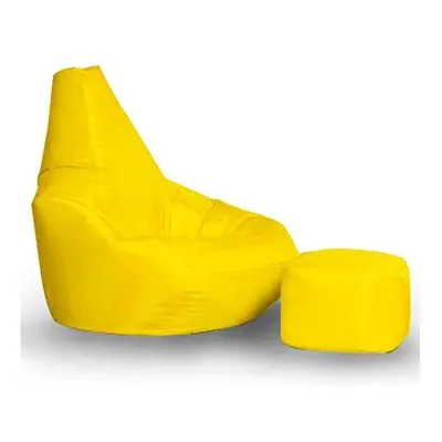 (Yellow) Bonkers Player Combo Bean Bag with Foot Stool